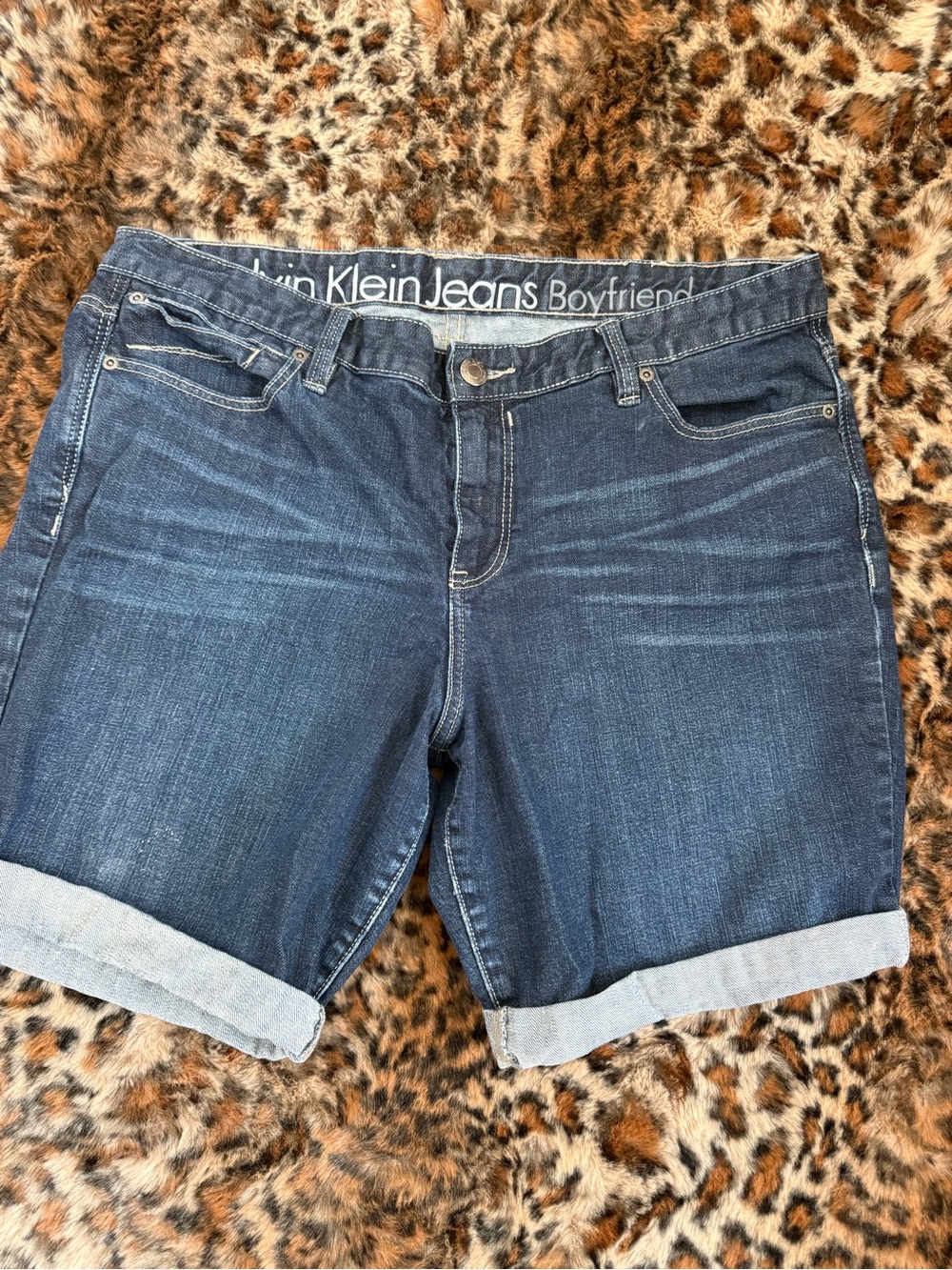 Calvin Klein Jeans Boyfriend Denim Shorts - Indigo Blue 14P